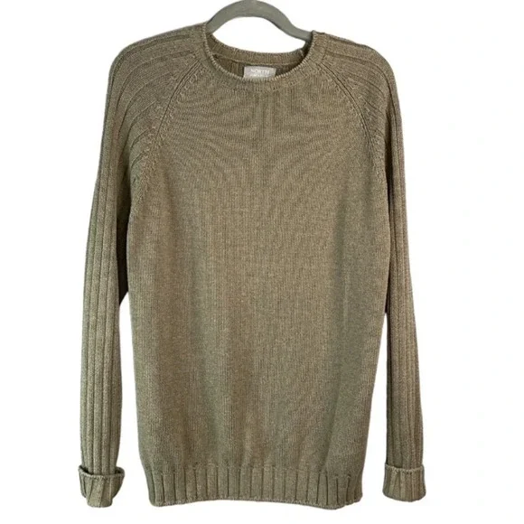 VINTAGE 80s North Forty Four Men’s Taupe Cotton Sweater Rib Sleeves Crewneck M - Picture 11 of 11